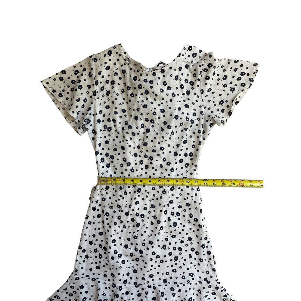 Princess Polly White Navy Nate Floral Brunch Date Night Mini Dress Size 0 US - Picture 8 of 9